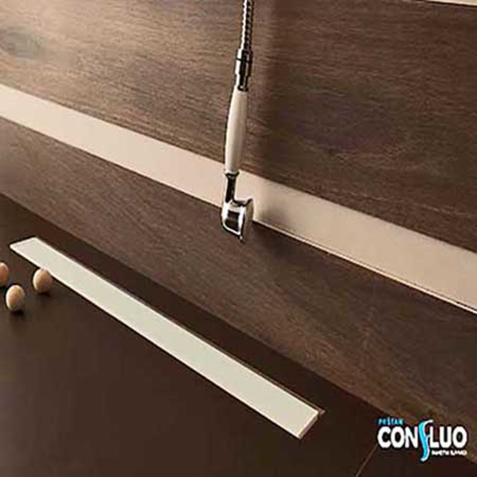 Slika Tuš kanalica CONFLUO FRAMELESS LINE-450 bel staklo